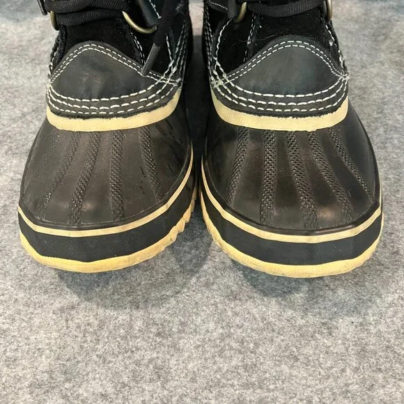 Sorrel Joan of Artic sz 6 black suede faux fur boots waterproof - Picture 4 of 8